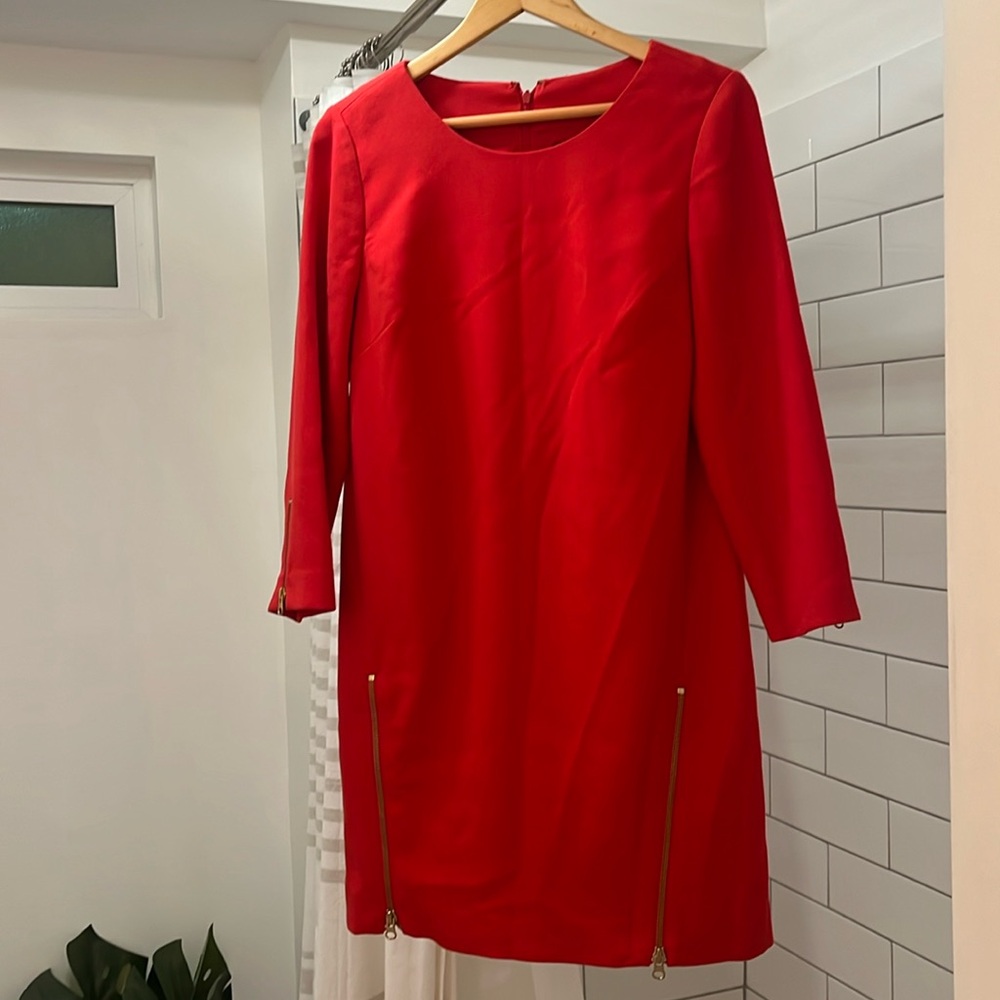 J. CREW RED ZIPPER DETAILED DRESS❤️ ‼️PRICE DROP‼️